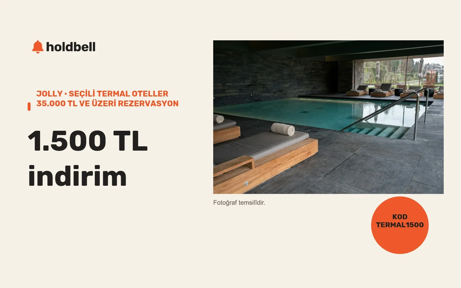 Jolly'de seçili termal otellere TERMAL1500 ile 1.500 TL indirim — Fotoğraf temsilîdir.